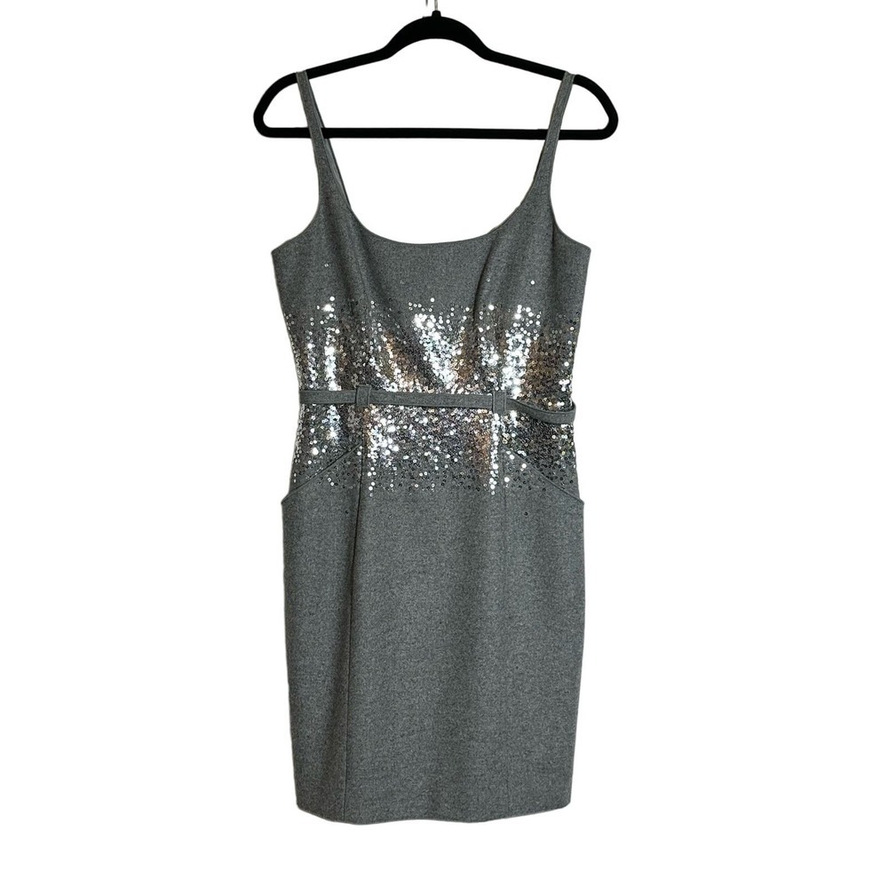 Vintage Sequin Wool Midi Dress